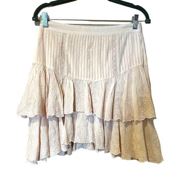 Ted Baker Alegria Tiered Lace Handkerchief Hem Skirt in Light Pink (2/M) - Picture 7 of 14
